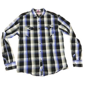 Ted Baker men's black plaid button down shirt size 5